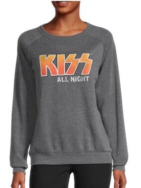 KISS All Night Graphic Sweatshirt Grey Size M